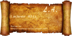 Lackner Aliz névjegykártya